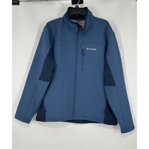 Columbia Ascender Softshell Jacket Omni Heat Full Zip Up Soft Shell Blue Mens XL